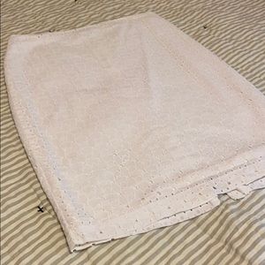 White eyelet pencil skirt